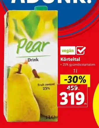 Lidl vegán Körteital 1 l ajánlat