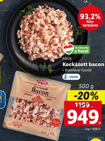 Lidl PIKOK Kockázott bacon 500 g ajánlat