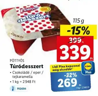 Lidl PÖTTYÖS Túródesszert 115 g ajánlat