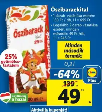 Őszibarackital 0,2 l