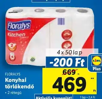 FLORALYS Konyhai törlőkendő 4 x 50 lap