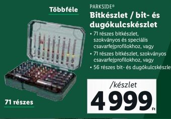 PARKSIDE Bitkészlet / bit- és dugókulcskészlet
