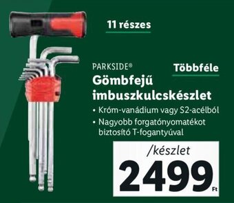 Lidl PARKSIDE Gömbfejű imbuszkulcskészlet ajánlat