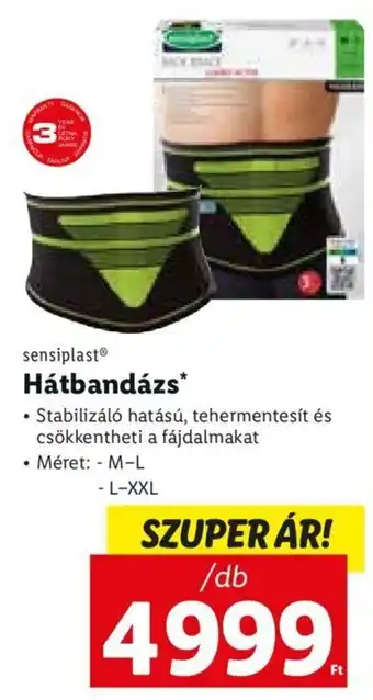 Lidl sensiplast Hátbandázs 1 db ajánlat