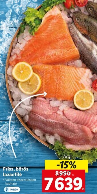 Lidl Friss, bőrös lazacfilé 1 kg ajánlat