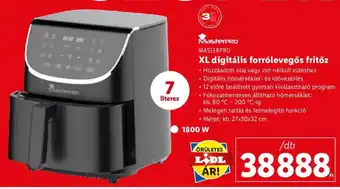 Lidl MASTERPRO XL digitális forrólevegős fritőz 1 db ajánlat