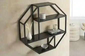 Design fali polc maille 77 cm fekete kőris