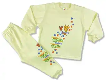 Baba és gyerek pizsama - giraffe, sárga méret: 98 (24-36hó)