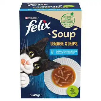 Rossmann Felix soup tender strips alutasak macskáknak halas 6 x 48 g - 288 g ajánlat