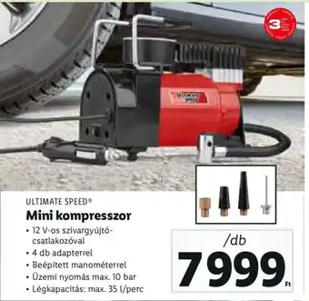 Lidl ULTIMATE SPEED Mini kompresszor 1 db ajánlat