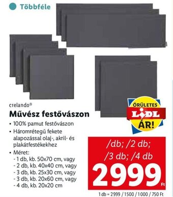 Lidl crelando Művész festővászon 1 - 4 db ajánlat