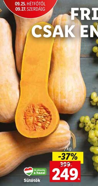 Lidl Sütőtök 1 kg ajánlat