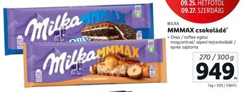 Lidl MILKA MMMAX csokoládé 270 / 300 g ajánlat