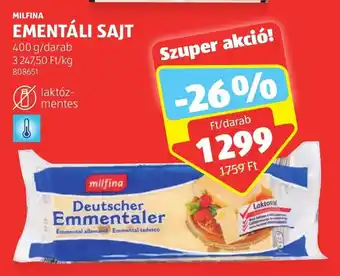 ALDI MILFINA EMENTÁLI SAJT 400 g ajánlat