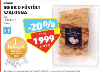 ALDI GOURMET IBERICO FÜSTÖLT SZALONNA 1 kg ajánlat