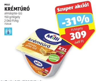 ALDI MILLI KRÉMTÚRÓ 150 g ajánlat