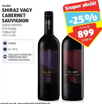 VILLÁNY SHIRAZ stb. 0,75 l