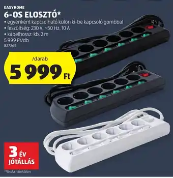 ALDI EASYHOME 6-OS ELOSZTÓ 1 db ajánlat
