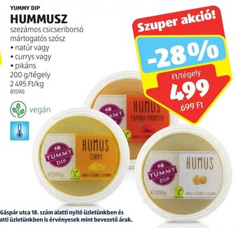 ALDI YUMMY DIP HUMMUSZ 200 g ajánlat