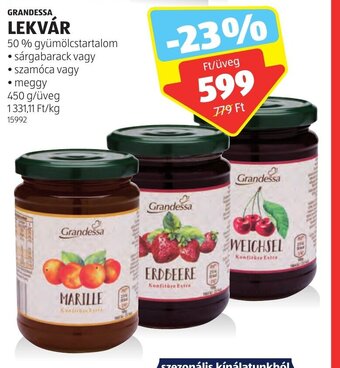 ALDI GRANDESSA LEKVÁR 450 g ajánlat
