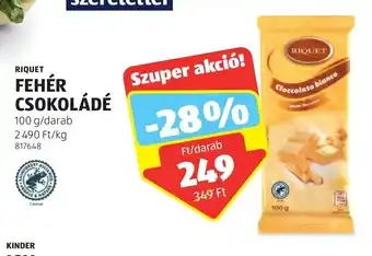 ALDI RIQUET FEHÉR CSOKOLÁDÉ 100 g ajánlat