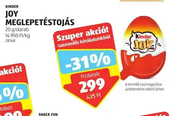 ALDI KINDER JOY MEGLEPETÉSTOJÁS 20 g ajánlat