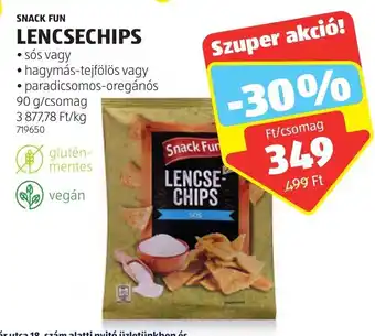 ALDI SNACK FUN LENCSECHIPS 90 g ajánlat
