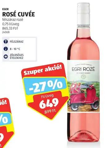 ALDI EGER ROSÉ CUVÉE 0,75 l ajánlat