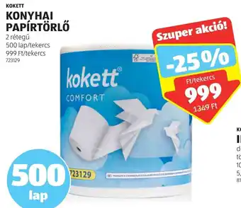 ALDI ΚΟΚΕΤΤ KONYHAI PAPÍRTÖRLŐ 500 lap ajánlat