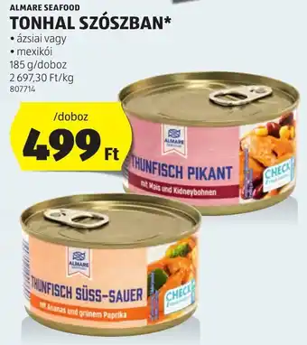 ALDI ALMARE SEAFOOD TONHAL SZÓSZBAN 185 g ajánlat