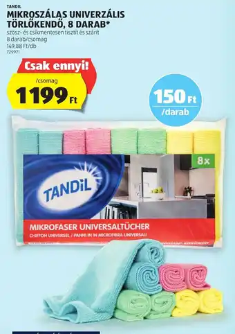 ALDI TANDIL MIKROSZÁLAS UNIVERZÁLIS TÖRLŐKENDŐ 8 db ajánlat