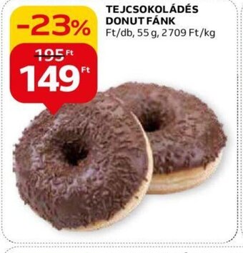 Auchan TEJCSOKOLÁDÉS DONUT FÁNK 1 db ajánlat