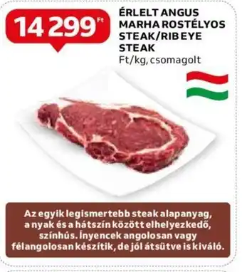 Auchan ÉRLELT ANGUS MARHA ROSTÉLYOS STEAK/RIBEYE STEAK 1 kg ajánlat