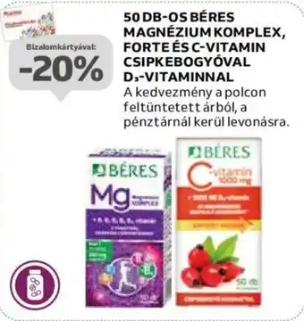 Auchan 50 DB-OS BÉRES MAGNÉZIUM KOMPLEX stb. ajánlat