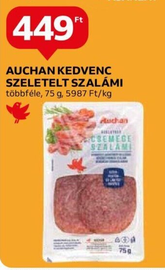 Auchan AUCHAN KEDVENC SZELETELT SZALÁMI 75 g ajánlat