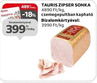 Auchan TAURIS ZIPSER SONKA 10 dkg ajánlat