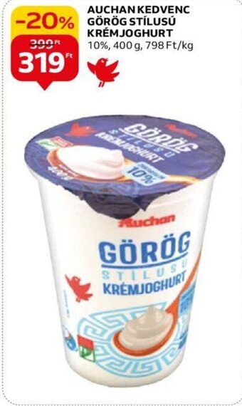 Auchan AUCHAN KEDVENC GÖRÖG STILUS KRÉMJOGHURT 400 g ajánlat