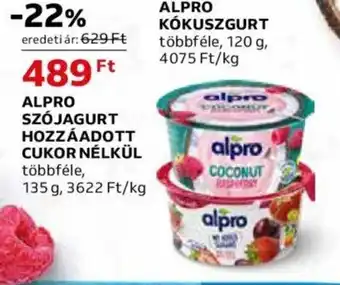 Auchan ALPRO SZÓJAGURT HOZZÁADOTT CUKOR NÉLKÜL 135 g ajánlat