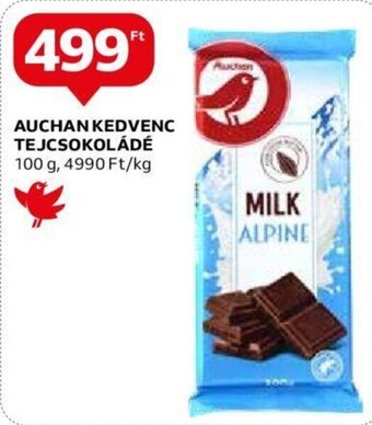 Auchan AUCHAN KEDVENC TEJCSOKOLÁDÉ 100 g ajánlat