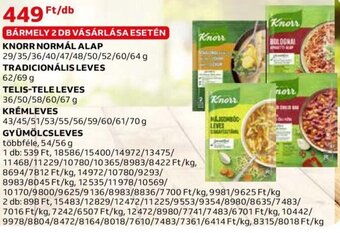 Auchan KNORR NORMÁL ALAP stb. 29 - 70 g ajánlat