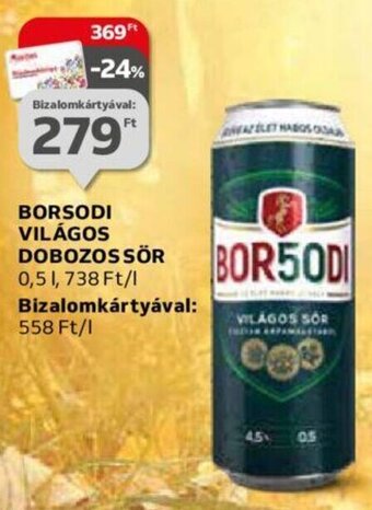 Auchan BORSODI VILÁGOS DOBOZOS SÖR 0,5 l ajánlat
