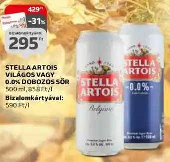 STELLA ARTOIS VILÁGOS VAGY 0.0% DOBOZOS SÖR 500 ml