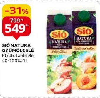 Auchan SIÓ NATURA GYÜMÖLCSLÉ 1 l ajánlat