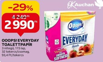 Auchan OOOPS! EVERYDAY TOALETTPAPÍR 32 tekercs ajánlat