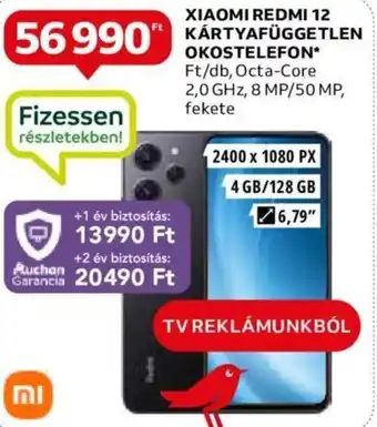 Auchan XIAOMI REDMI 12 KÁRTYAFÜGGETLEN OKOSTELEFON 1 db ajánlat