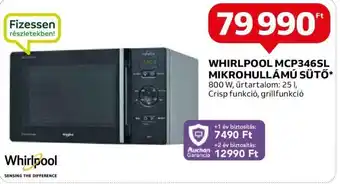 WHIRLPOOL MCP346SL MIKROHULLÁMÚ SÜTŐ 1 db
