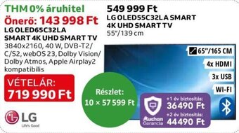 Auchan LG SMART 4K UHD SMART TV 1 db ajánlat