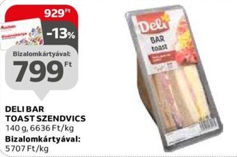 Auchan DELI BAR TOAST SZENDVICS 140 g ajánlat