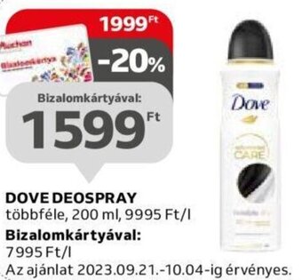 Auchan DOVE DEOSPRAY 200 ml ajánlat