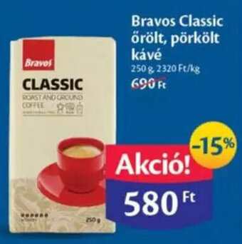 EcoFamily Bravos Classic örölt, pörkölt kávé 250 g ajánlat